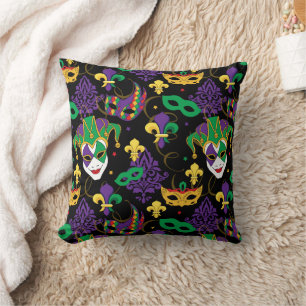Colorful Mardi Gras Carnival Jester Pattern Kussen