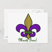 Colorful Mardi Gras Fleur De Lis Briefkaart (Voorkant / Achterkant)