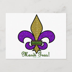 Colorful Mardi Gras Fleur De Lis Briefkaart