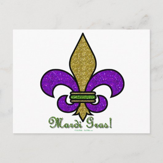 Colorful Mardi Gras Fleur De Lis Briefkaart (Voorkant)