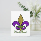 Colorful Mardi Gras Fleur De Lis Briefkaart (Staand voorkant)