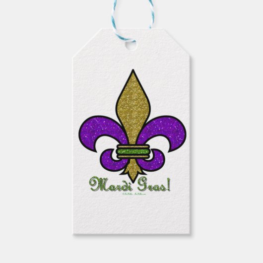 Colorful Mardi Gras Fleur De Lis Cadeaulabel (Voorkant)