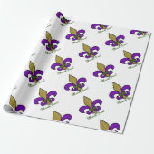Colorful Mardi Gras Fleur De Lis Cadeaupapier (Uitgerold)