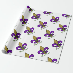 Colorful Mardi Gras Fleur De Lis Cadeaupapier