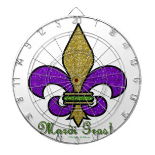 Colorful Mardi Gras Fleur De Lis Dartbord