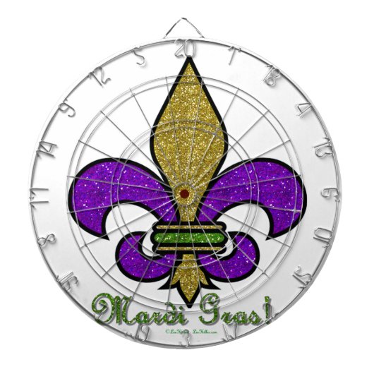 Colorful Mardi Gras Fleur De Lis Dartbord (Voorkant)