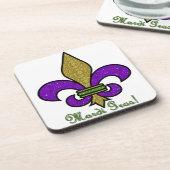 Colorful Mardi Gras Fleur De Lis Drankjes Onderzetter (Linkerzijde)
