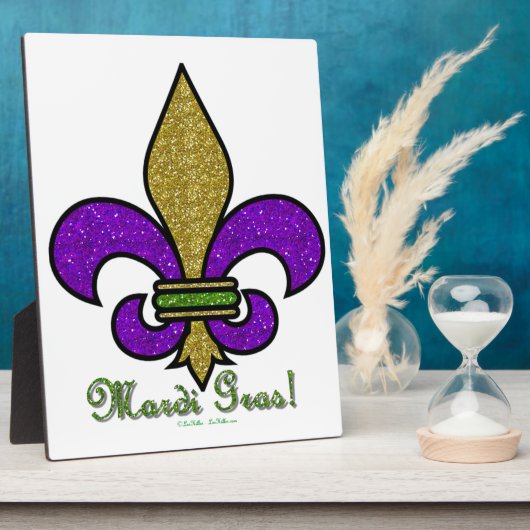 Colorful Mardi Gras Fleur De Lis Fotoplaat (Zijkant)