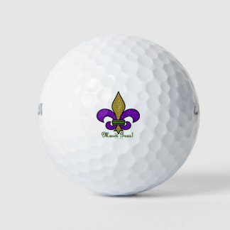 Colorful Mardi Gras Fleur De Lis Golfballen
