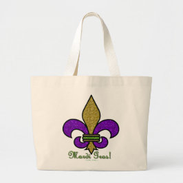 Colorful Mardi Gras Fleur De Lis Grote Tote Bag