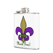 Colorful Mardi Gras Fleur De Lis Heupfles (Links)