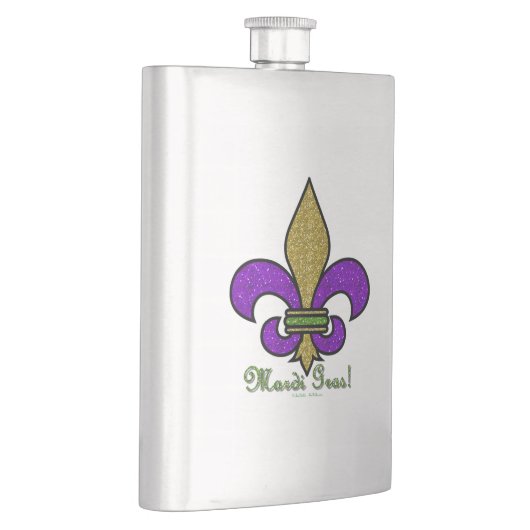 Colorful Mardi Gras Fleur De Lis Heupfles (Rechts)