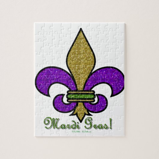 Colorful Mardi Gras Fleur De Lis Legpuzzel (Verticaal)