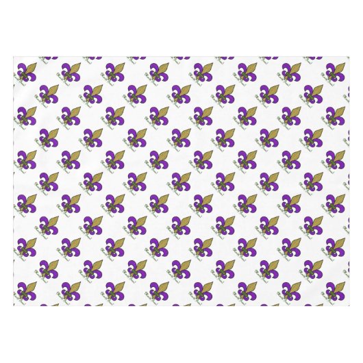 Colorful Mardi Gras Fleur De Lis Tafelkleed (Voorkant (Horizontaal))