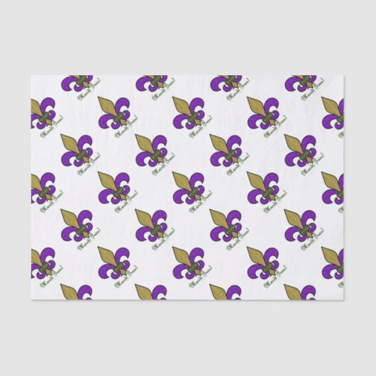 Colorful Mardi Gras Fleur De Lis Tissuepapier (Voorkant)