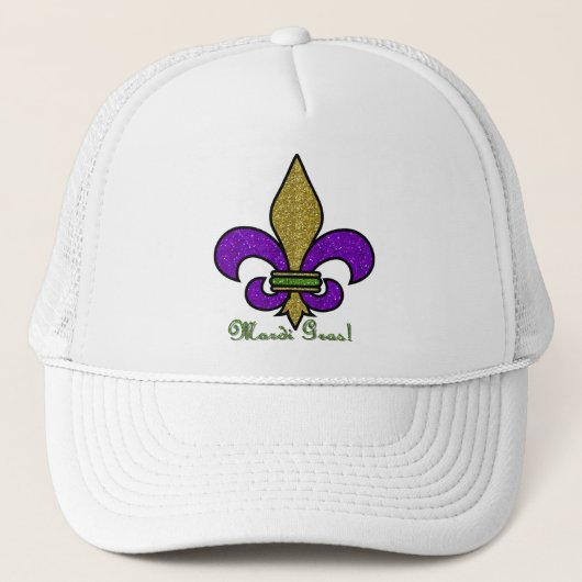 Colorful Mardi Gras Fleur De Lis Trucker Pet (Voorkant)