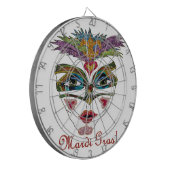 Colorful Mardi Gras Glitter Feather Mask Dartbord (Voorkant Links)