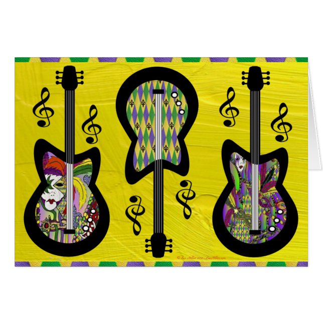 Colorful Mardi Gras Guitars (Voorkant Horizontaal)