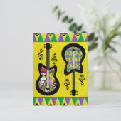 Colorful Mardi Gras Guitars Briefkaart (Staand voorkant)