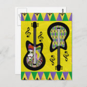 Colorful Mardi Gras Guitars Briefkaart (Voorkant / Achterkant)