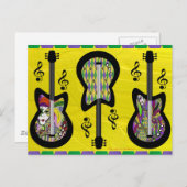 Colorful Mardi Gras Guitars Briefkaart (Voorkant / Achterkant)