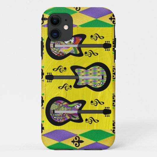 Colorful Mardi Gras Guitars Case-Mate iPhone Case (Achterkant)