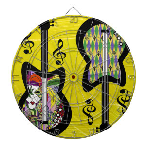 Colorful Mardi Gras Guitars Dartbord