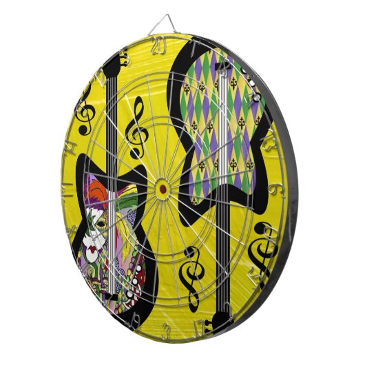 Colorful Mardi Gras Guitars Dartbord (Voorkant Rechts)