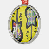 Colorful Mardi Gras Guitars Metalen Ornament (Links)
