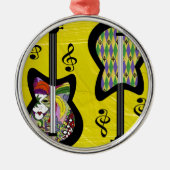 Colorful Mardi Gras Guitars Metalen Ornament (Voorkant)