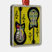 Colorful Mardi Gras Guitars Metalen Ornament (Rechts)