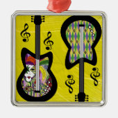 Colorful Mardi Gras Guitars Metalen Ornament (Voorkant)