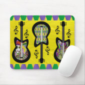 Colorful Mardi Gras Guitars Muismat (Met muis)