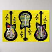 Colorful Mardi Gras Guitars Poster (Voorkant)