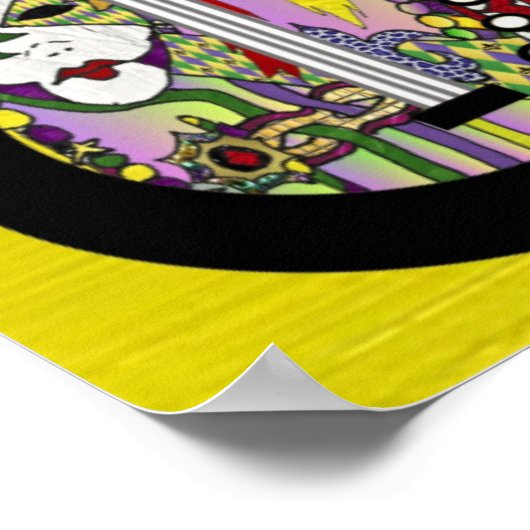 Colorful Mardi Gras Guitars Poster (Hoek)
