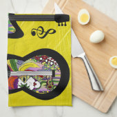 Colorful Mardi Gras Guitars Theedoek (Quarter Fold)