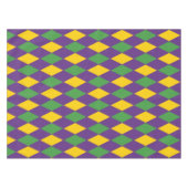 Colorful Mardi Gras Harlequin Green Paars Gold Tafelkleed (Voorkant (Horizontaal))
