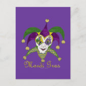 Colorful Mardi Gras Jesters Mask Briefkaart (Voorkant)