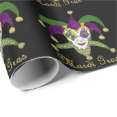 Colorful Mardi Gras Jesters Mask Cadeaupapier (Rol Hoek)