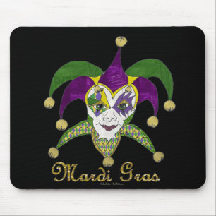 Colorful Mardi Gras Jesters Mask Muismat