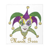 Colorful Mardi Gras Jesters Mask Notitieblok (Voorkant)