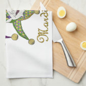 Colorful Mardi Gras Jesters Mask Theedoek (Quarter Fold)