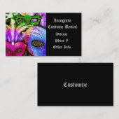 Colorful Mardi Gras maskeert Visitekaartje (Voorkant / Achterkant)