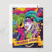 Colorful Mardi Gras MaskPoster Briefkaart (Voorkant / Achterkant)