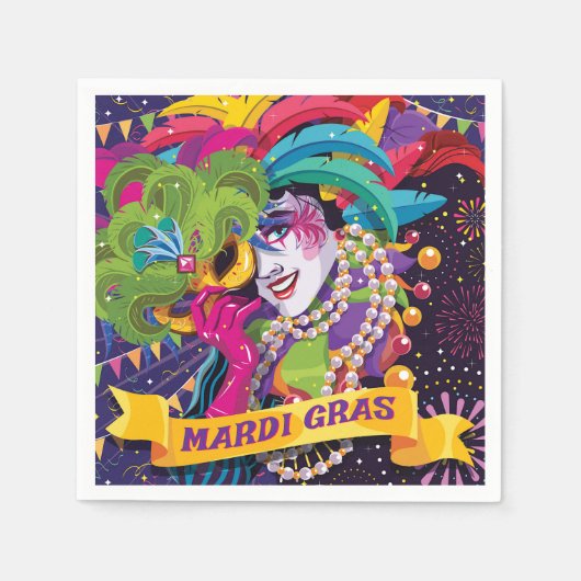 Colorful Mardi Gras MaskPoster Servet (Voorkant)