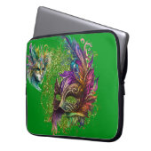 COLORFUL  MARDI GRAS MASKS LAPTOP SLEEVE (Voorkant Links)