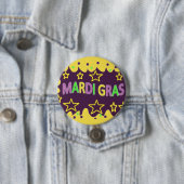Colorful Mardi Gras Ronde Button 7,6 Cm (In situ)