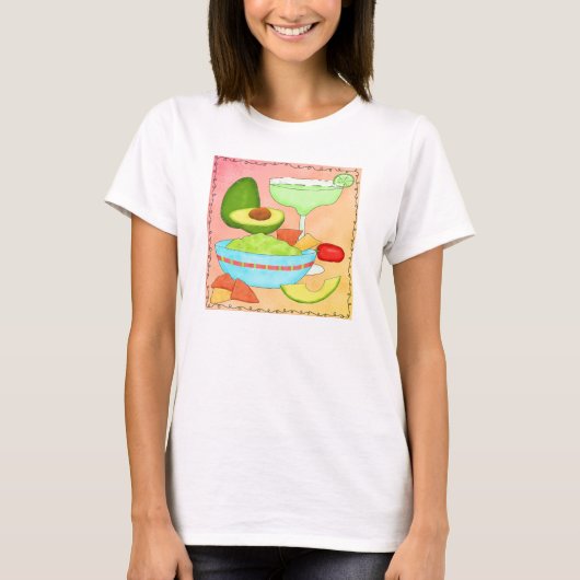 Colorful Margarita Guacamole Coral T-shirt (Voorkant)