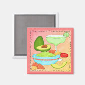 Colorful Margarita Guacamole Fun Celebrate Magneet (Voorkant / Achterkant)