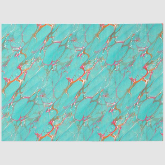 Colorful Marged Faux Turquoise Decoupage Craft Tissuepapier (Voorkant)